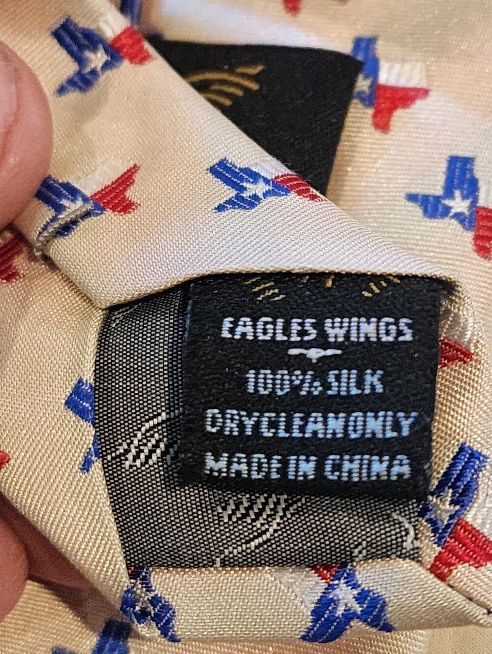 Mens Pure Silk Texas Pattern Neck Tie By Eagles Wings